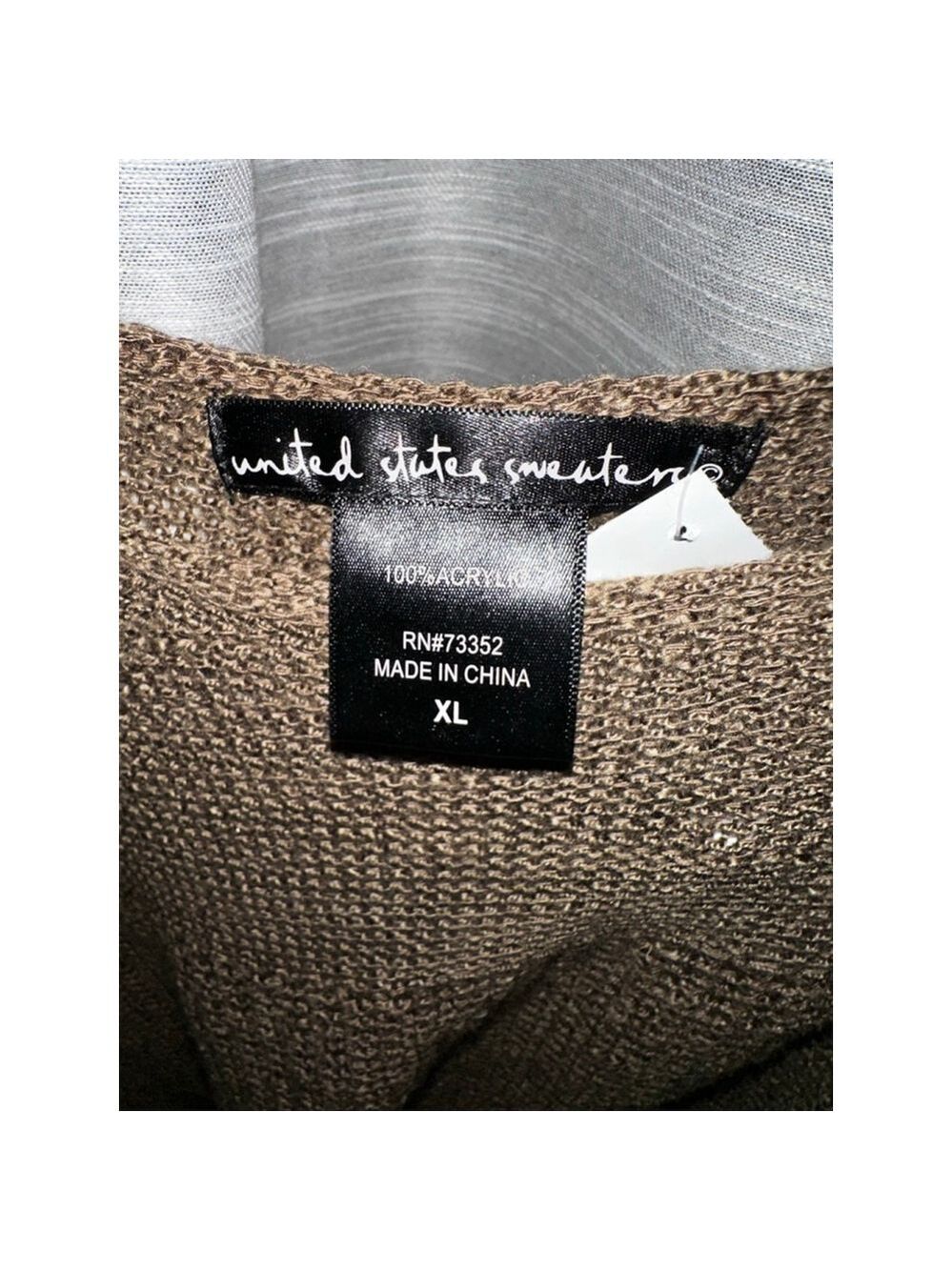 United States Sweater Brown V-Neck Sweater XL - Picture 5 of 7